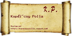 Kopácsy Polla névjegykártya